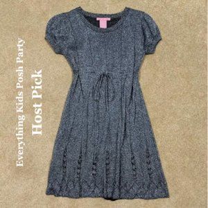 Hype Metallic Silver Knit-Style Dress w Black Slip